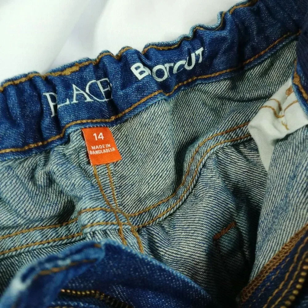 The Children's Place Bootcut Jeans Adjustable Waist Cotton Denim Pants Boys 14